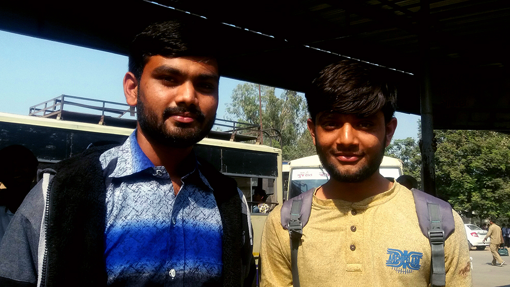 Himanshu and Mevarsh Patel travel from rural Morbi to attend college in the city. Himanshu and Mevarsh Patel travel from rural Morbi to attend college in the city.