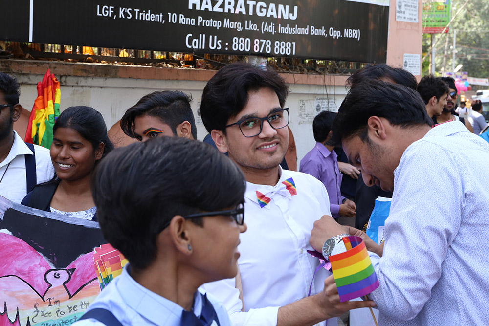 Colourful clothes, masks and rainbow flags marked the occasion. Colourful clothes, masks and rainbow flags marked the occasion.