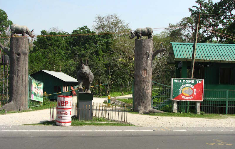 The entrance to Jaldapara National Park in West Bengal. Photo credit: Moushumi Basu/Mongabay. The entrance to Jaldapara National Park in West Bengal. Photo credit: Moushumi Basu/Mongabay.