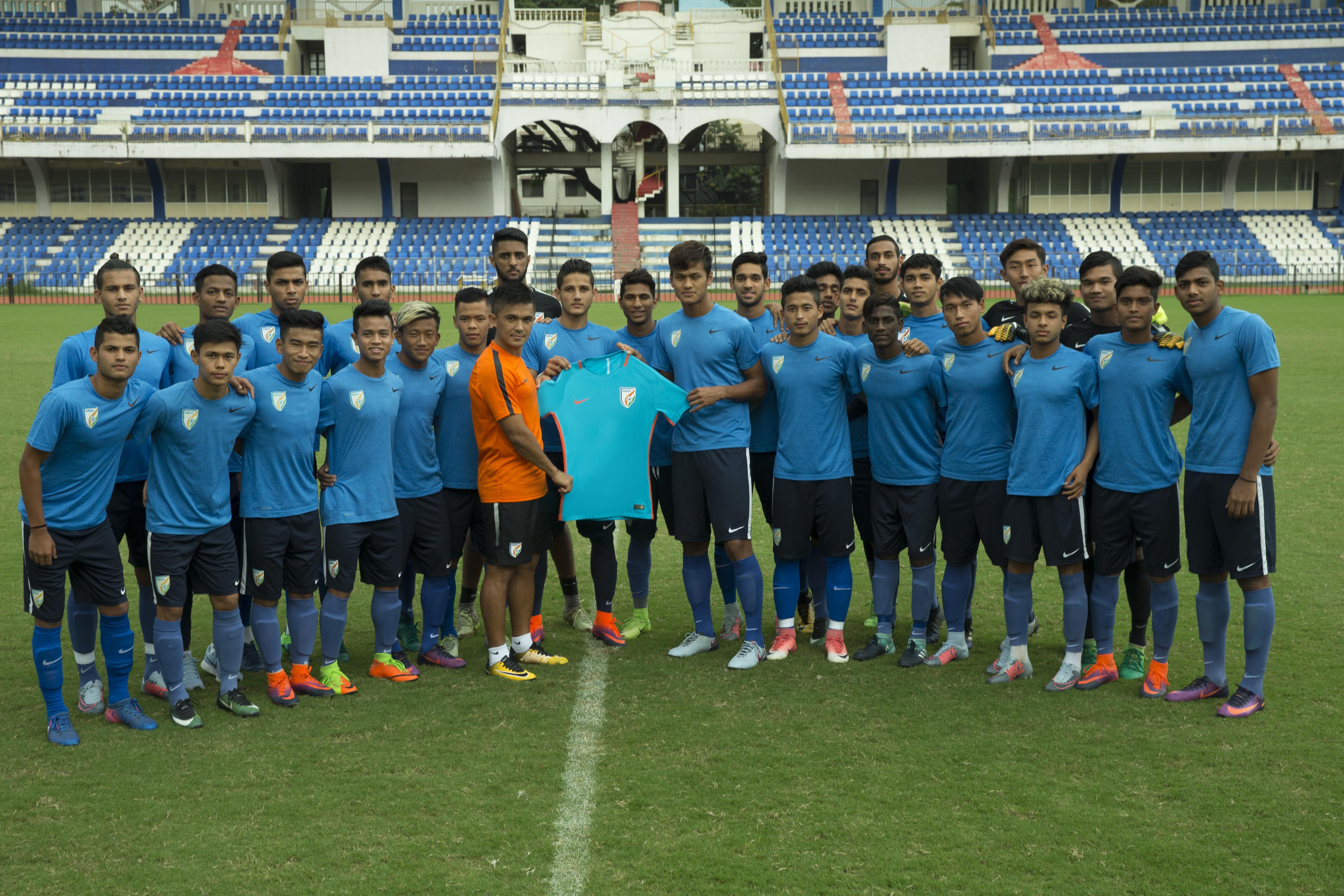 The India football jersey costs Rs 700 more than the cricket one (Image: AIFF) The India football jersey costs Rs 700 more than the cricket one (Image: AIFF)