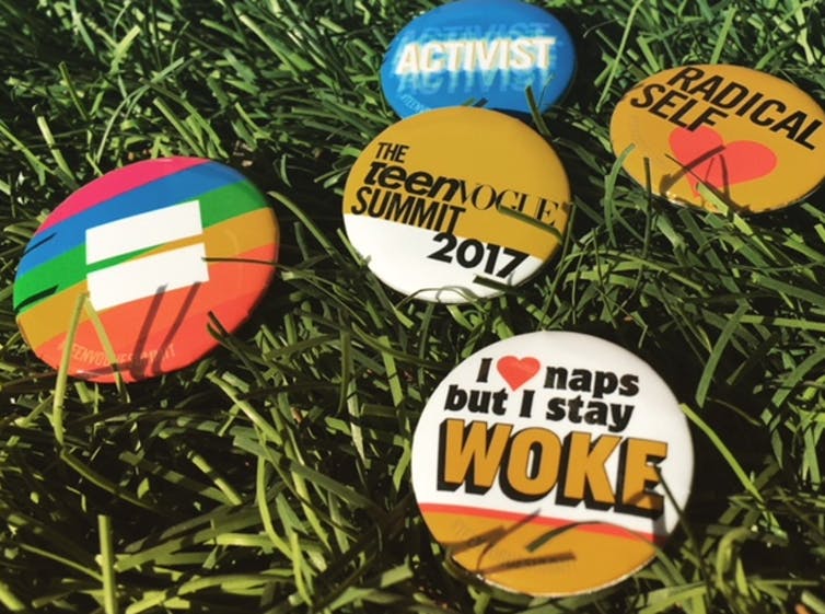 Teen Vogue Summit buttons. Photo credit: Jessalynn Keller Teen Vogue Summit buttons. Photo credit: Jessalynn Keller