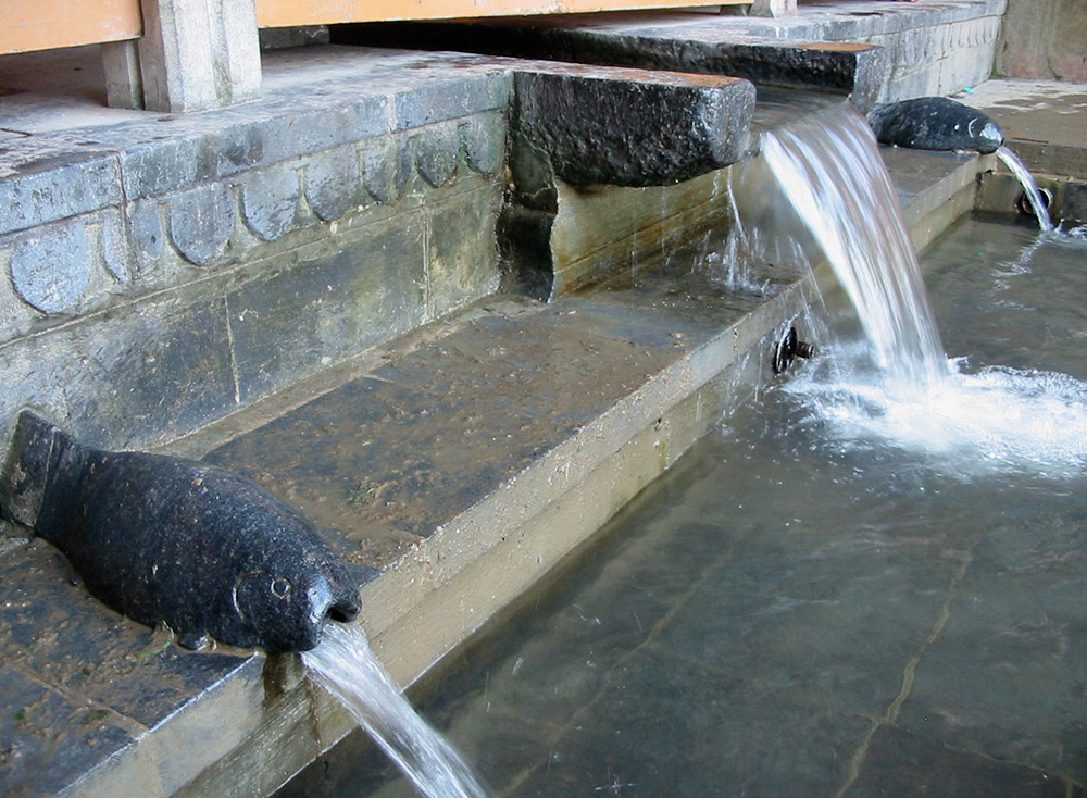 Fish-shaped water spouts at Chashme Shahi. Image credit: Anuradha Chaturvedi Fish-shaped water spouts at Chashme Shahi. Image credit: Anuradha Chaturvedi
