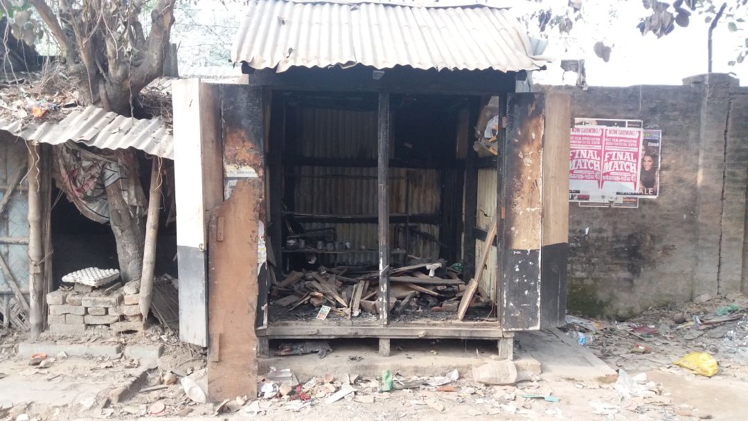 A shop torched in Baliadanga A shop torched in Baliadanga