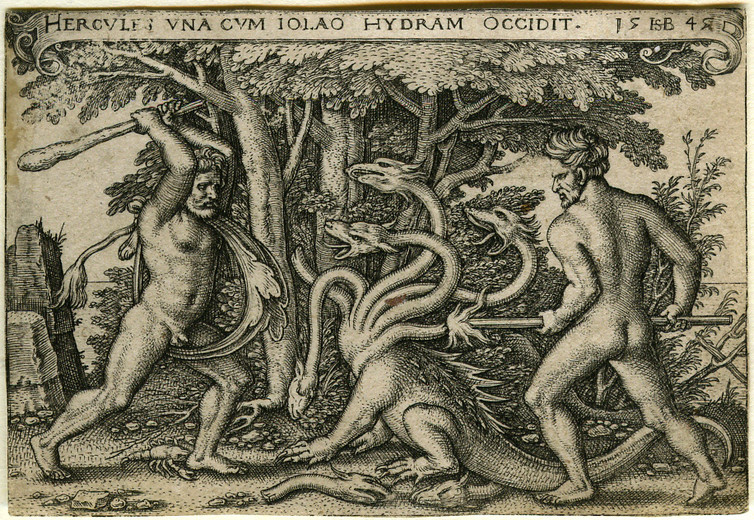 Hercules slaying the Hydra. Hercules slaying the Hydra.