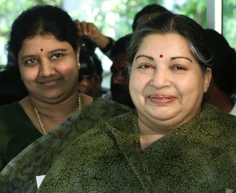 J Jayalalithaa with her friend and companion Sasikala Natarajan. (Photo credit: Reuters). J Jayalalithaa with her friend and companion Sasikala Natarajan. (Photo credit: Reuters).