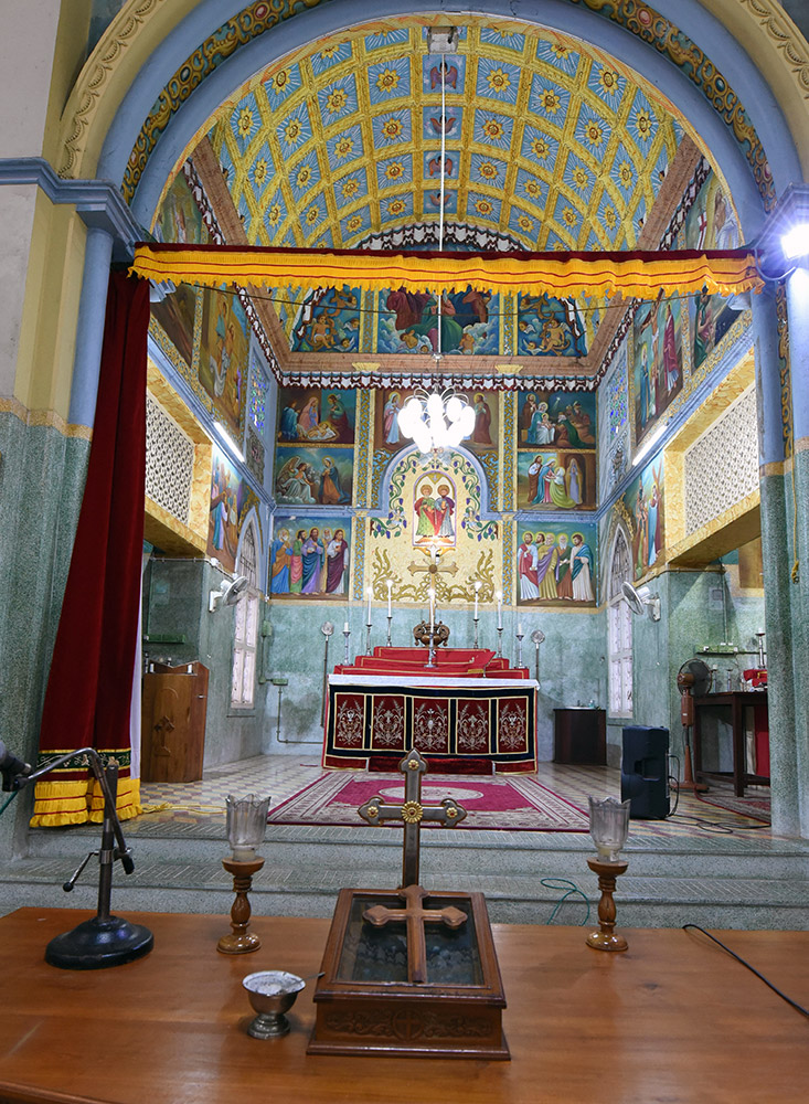 Inside St Peter's Church. The church has been closed several times for many years because of the factional feud. Inside St Peter's Church. The church has been closed several times for many years because of the factional feud.