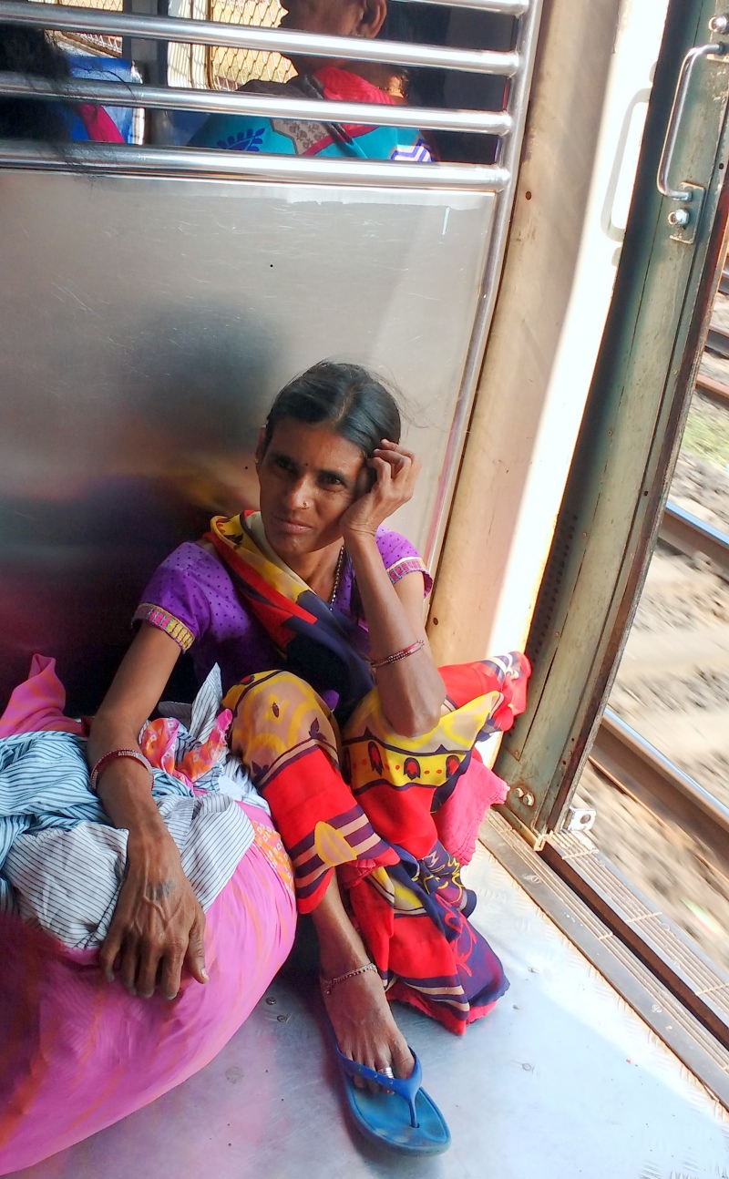 Ratiben on a Mumbai local enroute to the Thane market. (Photo credit: Kunal Soni). Ratiben on a Mumbai local enroute to the Thane market. (Photo credit: Kunal Soni).