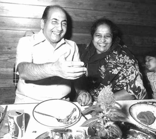 Rafi and his wife Bilquis. Photo courtesy Sujata Dev’s ‘Mohammed Rafi’. Rafi and his wife Bilquis. Photo courtesy Sujata Dev’s ‘Mohammed Rafi’.