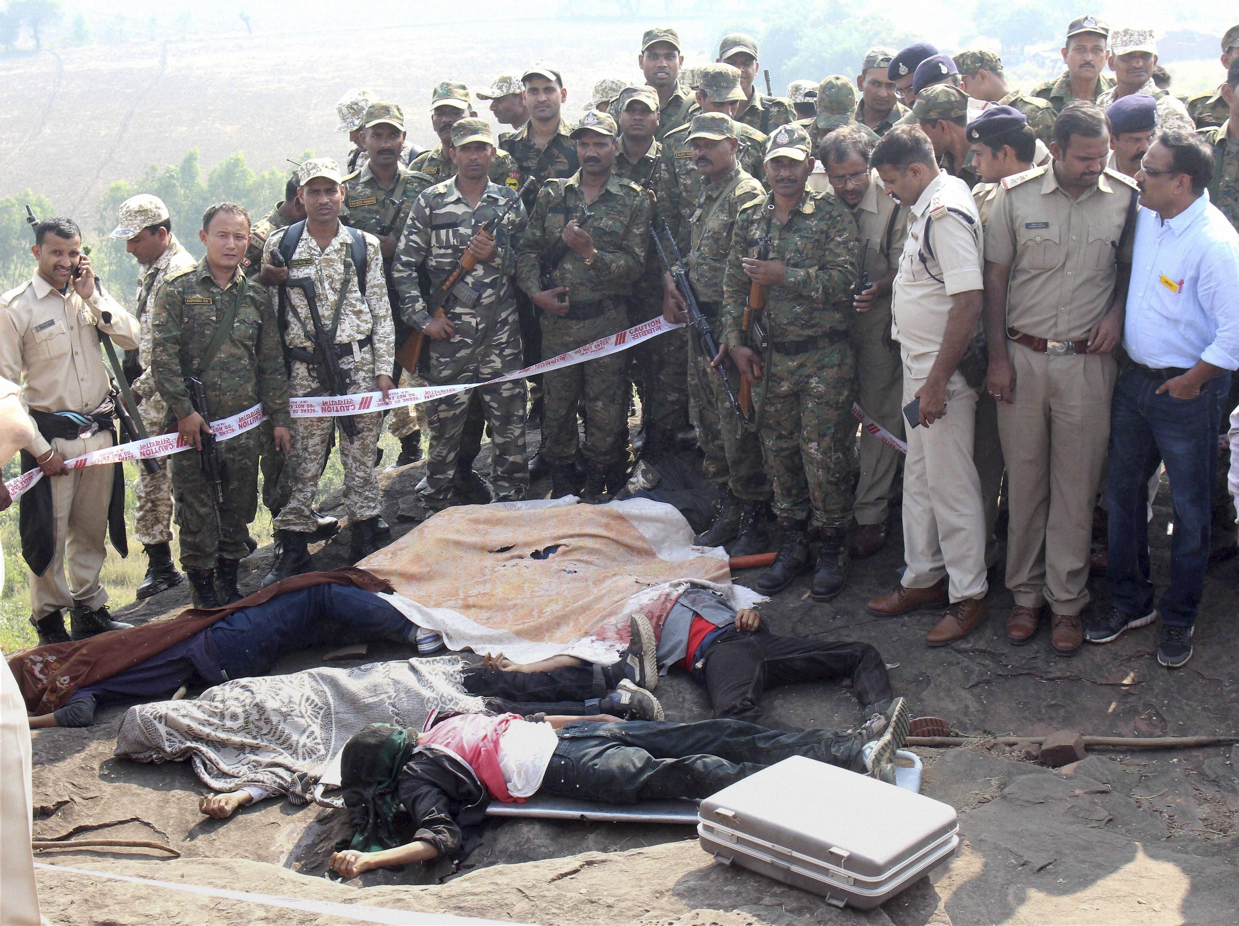 Videos have raised questions about the killing of eight prisoners, who escaped from a Bhopal jail in 2016, by security personnel. (Credit: PTI) Videos have raised questions about the killing of eight prisoners, who escaped from a Bhopal jail in 2016, by security personnel. (Credit: PTI)