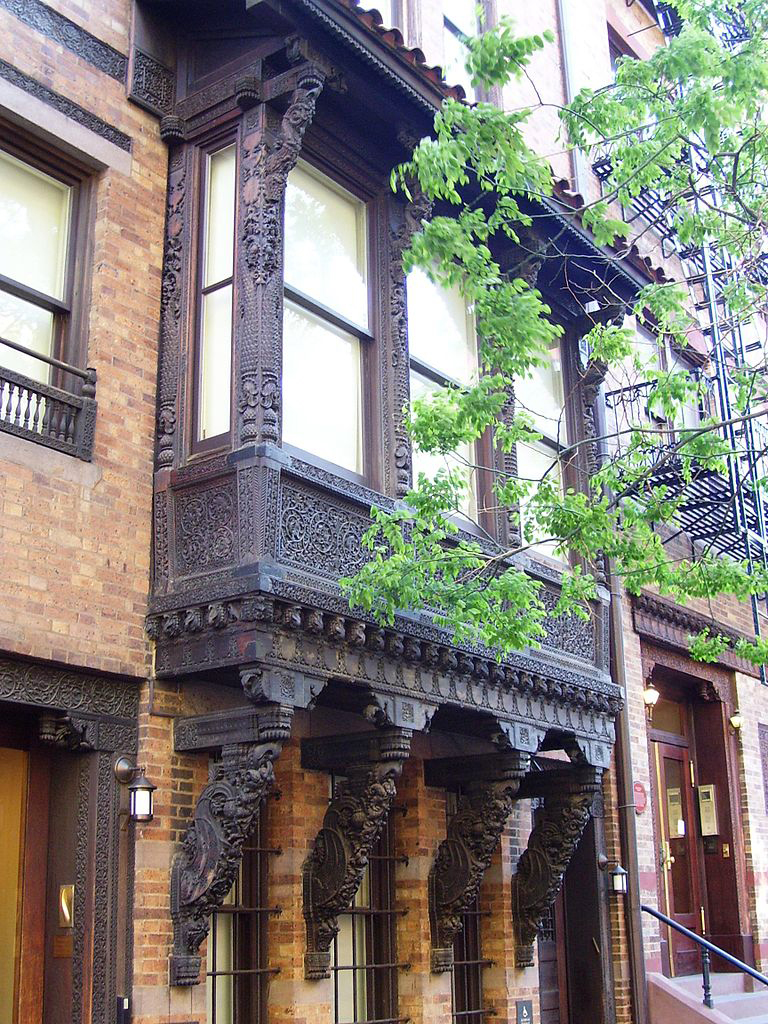 The Lockwood de Forest House at 7 East 10th Street between Fifth Avenue and University Place in the Greenwich Village neighborhood of Manhattan, New York City, was built in 1887 and designed by Van Campen Tayler. The house was purchased by New York University, and restored in 1995-97 by Helpern Associates. It is now the Bronfman Center for Jewish Student Life. Credit: Wikimedia Commons CC-BY-SA-4.0,3.0,2.5,2.0,1.0 The Lockwood de Forest House at 7 East 10th Street between Fifth Avenue and University Place in the Greenwich Village neighborhood of Manhattan, New York City, was built in 1887 and designed by Van Campen Tayler. The house was purchased by New York University, and restored in 1995-97 by Helpern Associates. It is now the Bronfman Center for Jewish Student Life. Credit: Wikimedia Commons CC-BY-SA-4.0,3.0,2.5,2.0,1.0