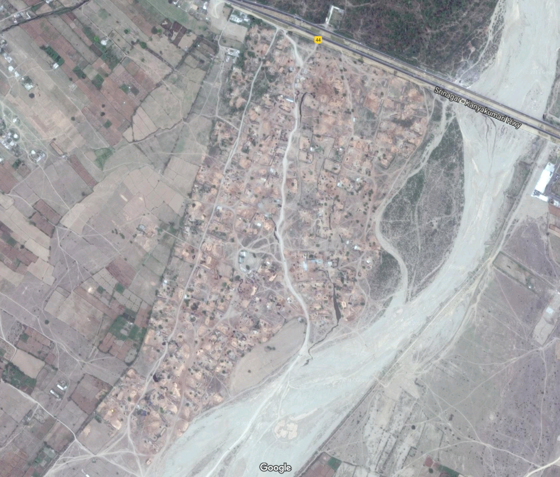 Satellite image of the Gujjar settlement in Vijaypur. Satellite image of the Gujjar settlement in Vijaypur.