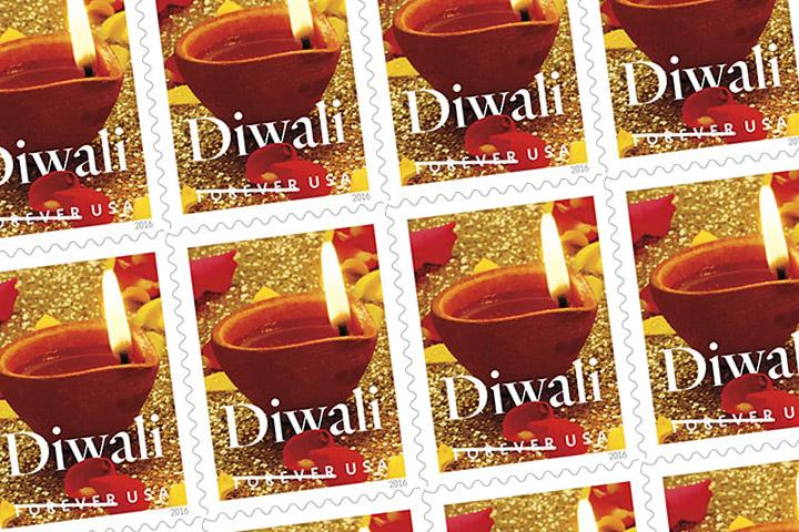 Diwali stamp sheet. Courtesy: Lavina Melwani Diwali stamp sheet. Courtesy: Lavina Melwani