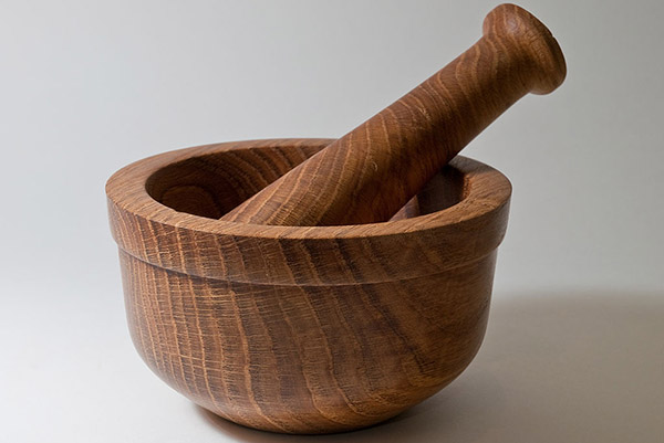 Hand turned wooden mortar and pestle. Credit: William Warby/Flickr/CC BY 2.0 Hand turned wooden mortar and pestle. Credit: William Warby/Flickr/CC BY 2.0