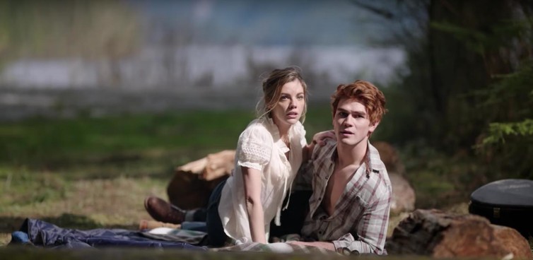 Geraldine (Sarah Habel) and Archie (KJ Apa) in Riverdale. Geraldine (Sarah Habel) and Archie (KJ Apa) in Riverdale.