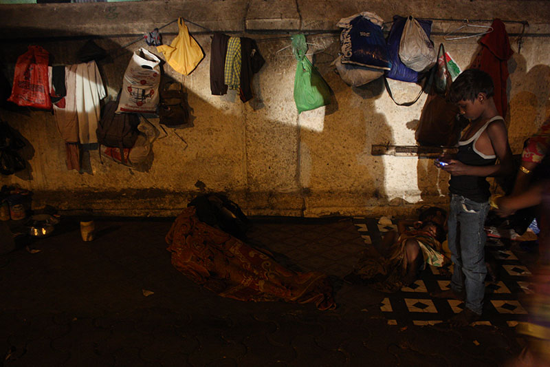 With the increased frequency of evictions, homeless families near JJ Hospital in Byculla keep their belongings tied up in plastic bags and cases. This, they say, is to help them cope better with unexpected eviction drives that are a constant threat for the homeless throughout Mumbai. With the increased frequency of evictions, homeless families near JJ Hospital in Byculla keep their belongings tied up in plastic bags and cases. This, they say, is to help them cope better with unexpected eviction drives that are a constant threat for the homeless throughout Mumbai.