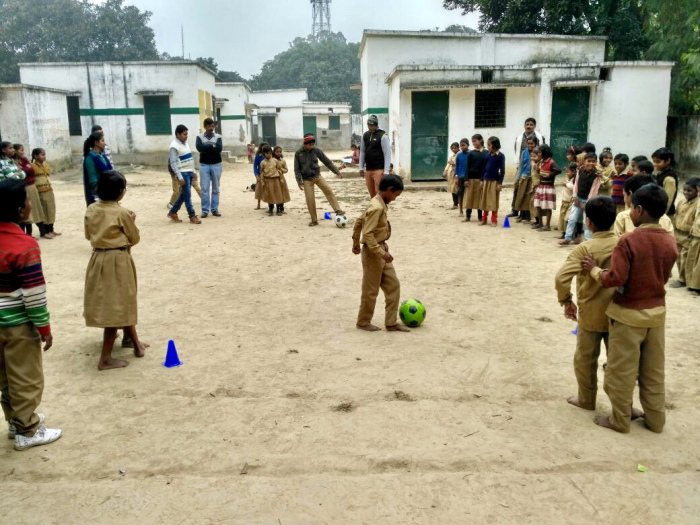 No shoes, but that has not diminished the football love. Image credit: Chinmay Athaley No shoes, but that has not diminished the football love. Image credit: Chinmay Athaley