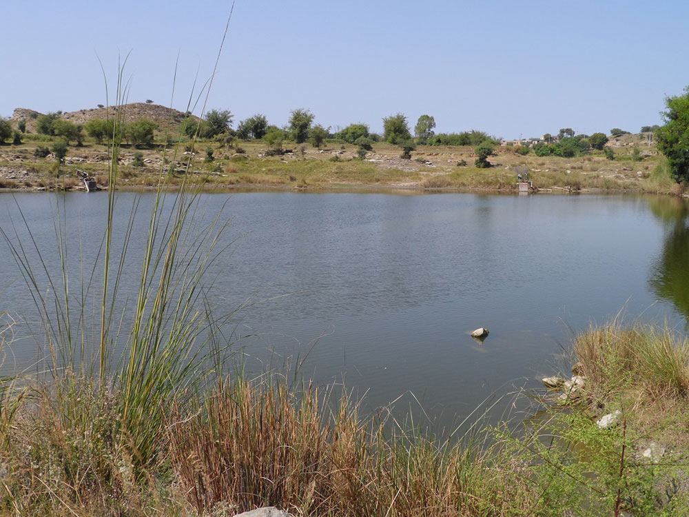 A small dam of the type used for rainwater harvesting. Credit: Aamir Saeed A small dam of the type used for rainwater harvesting. Credit: Aamir Saeed