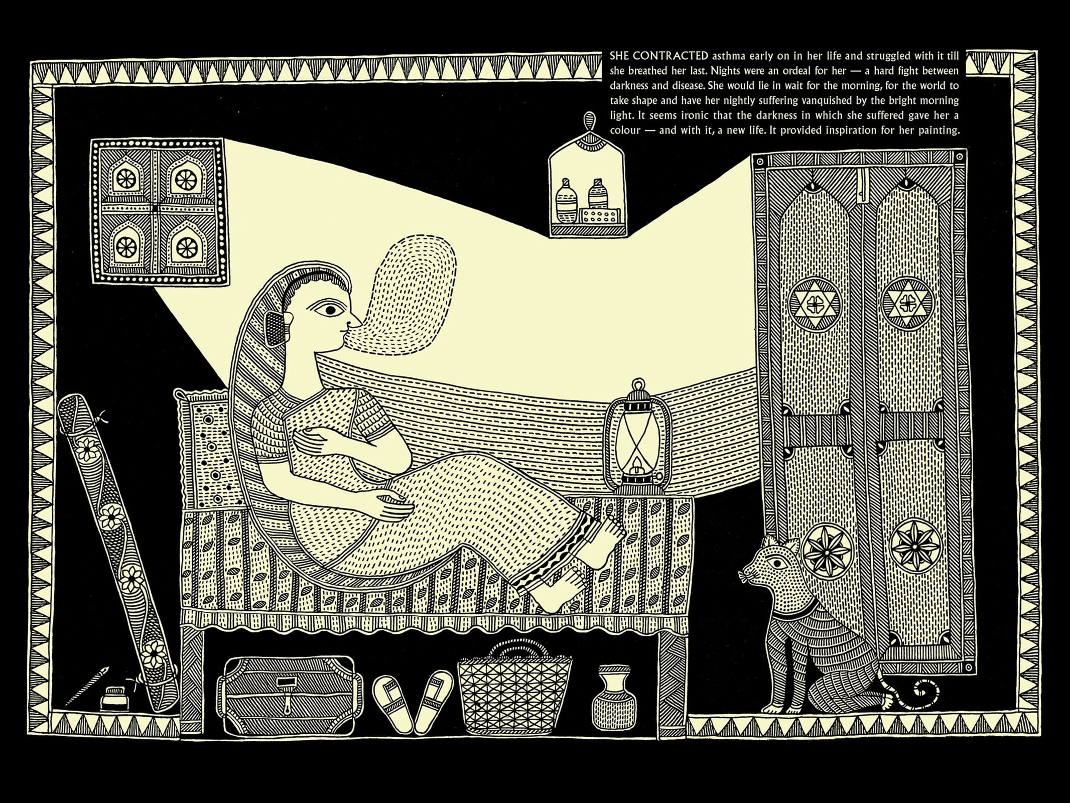 A page from 'Black: An Artist's Tribute', by Santosh Das Gupta (Image courtesy: Artisans'). A page from 'Black: An Artist's Tribute', by Santosh Das Gupta (Image courtesy: Artisans').