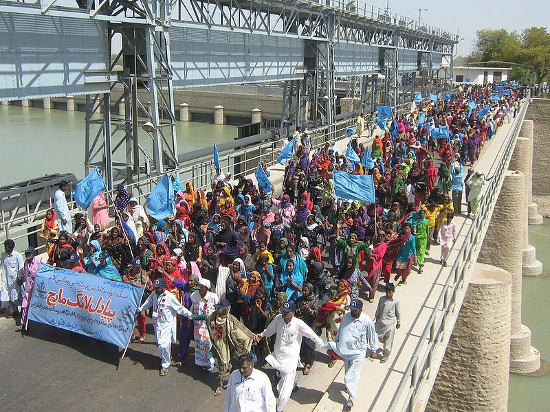 Fisherfolk in Sindh protest for more freshwater in the Indus. Source: Pakistan Fishworkers’ Forum Fisherfolk in Sindh protest for more freshwater in the Indus. Source: Pakistan Fishworkers’ Forum