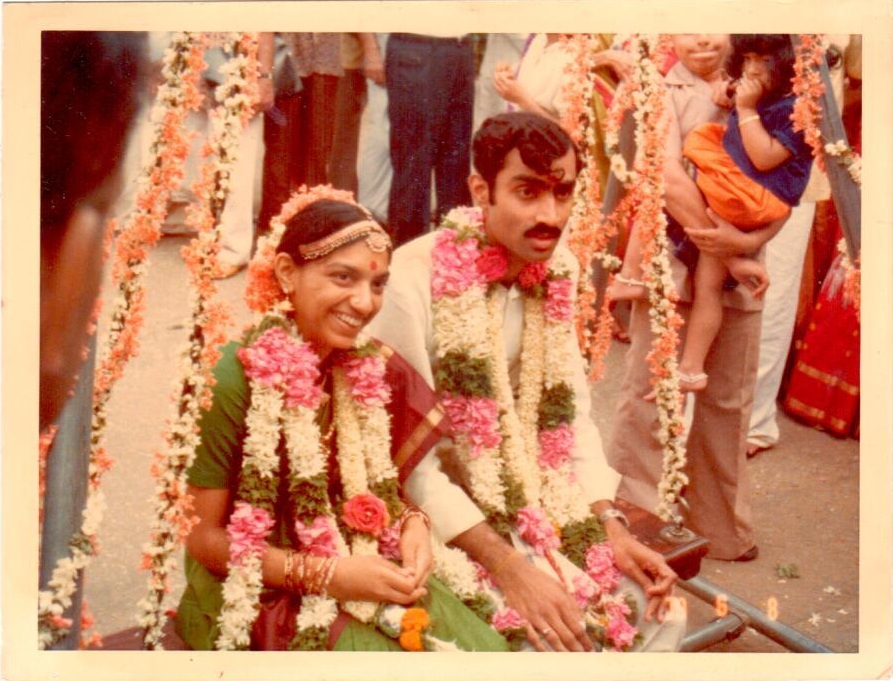 V Ramkumar and Vani in their wedding finery. V Ramkumar and Vani in their wedding finery.