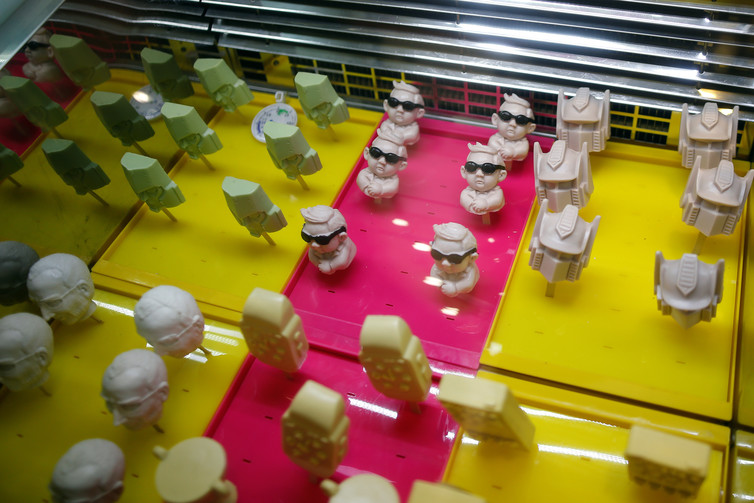 3D-printed Sanpang strawberry milk flavoured ice-creams at the Iceason ice-cream shop in Shanghai, China. Image Credits: Aly Song/Reuters 3D-printed Sanpang strawberry milk flavoured ice-creams at the Iceason ice-cream shop in Shanghai, China. Image Credits: Aly Song/Reuters