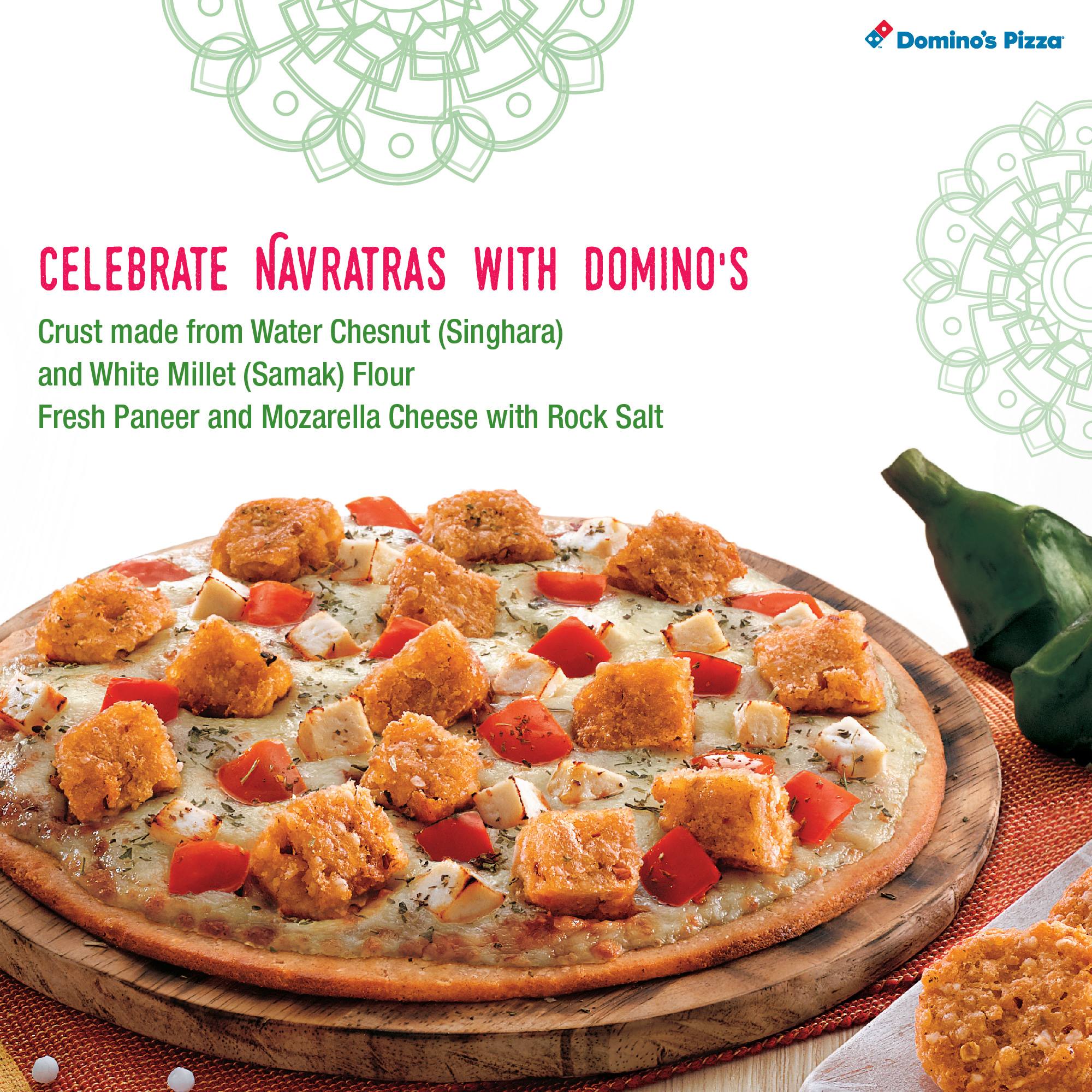 The Navratri special pizza (Credit: Facebook.com/dominospizzaindia). The Navratri special pizza (Credit: Facebook.com/dominospizzaindia).