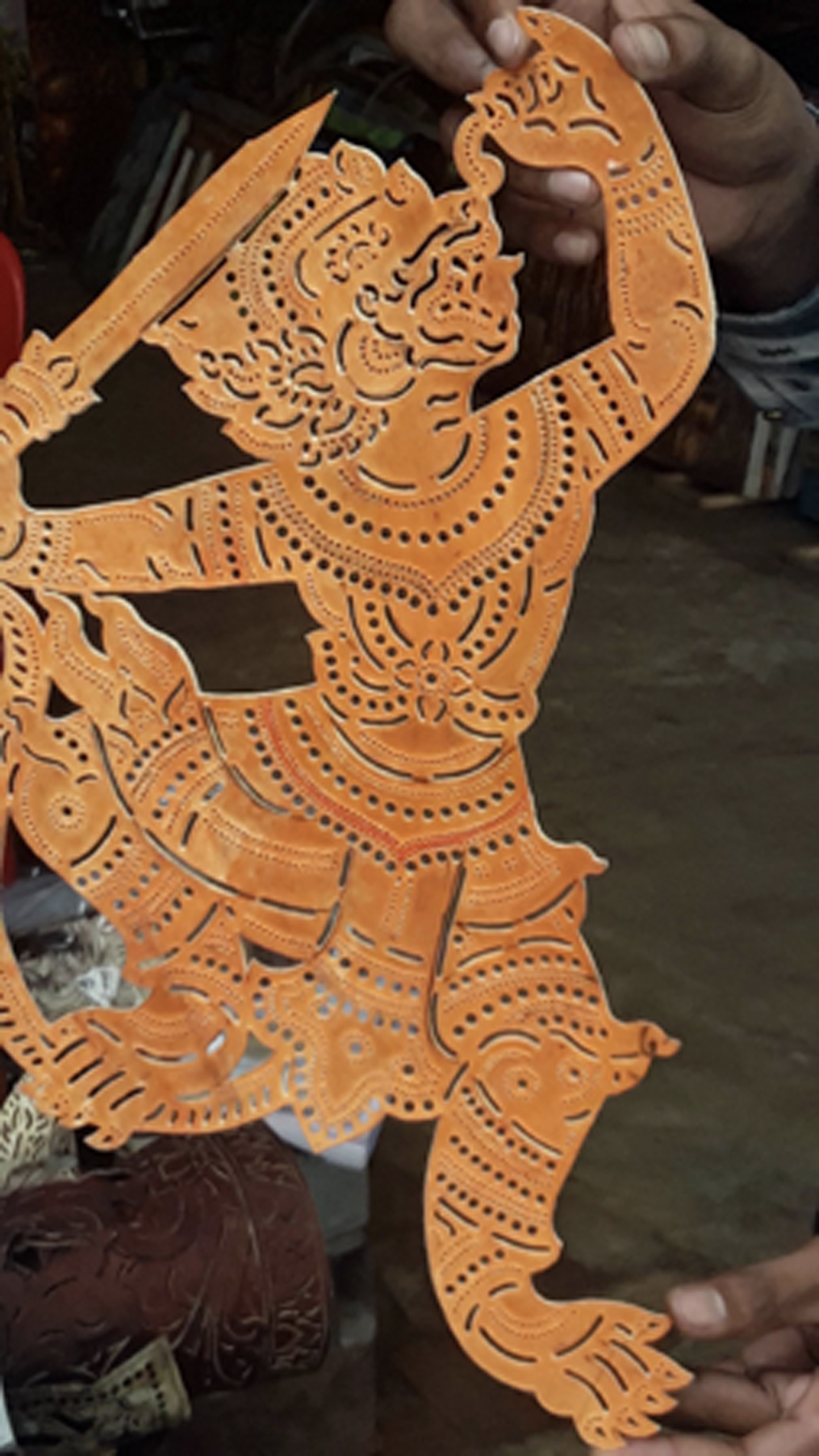 Leather puppet souvenir of Hanuman. Photo credit: Selina Sen Leather puppet souvenir of Hanuman. Photo credit: Selina Sen