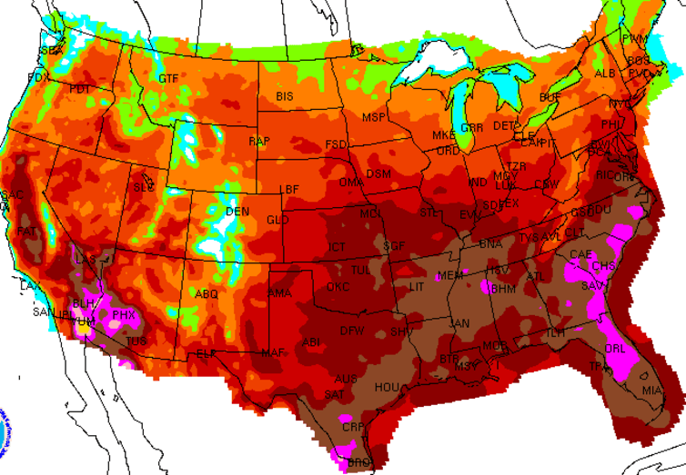NOAA Forecast Daily Maximum Heat Index NOAA Forecast Daily Maximum Heat Index