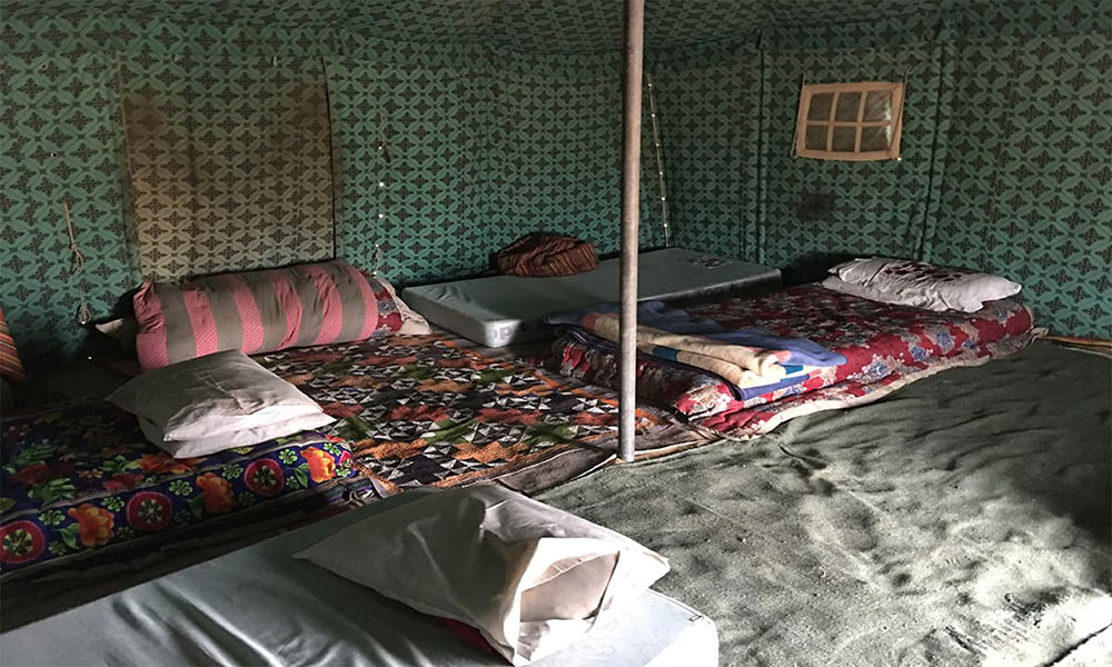 Inside a tent being used by the local members of the Abu Dhabi staff. Photo credit: Subuk Hasnain Inside a tent being used by the local members of the Abu Dhabi staff. Photo credit: Subuk Hasnain
