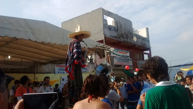‘Ataque Brasil’ plays to the crowd at a cultural festival. Adam Talbot ‘Ataque Brasil’ plays to the crowd at a cultural festival. Adam Talbot
