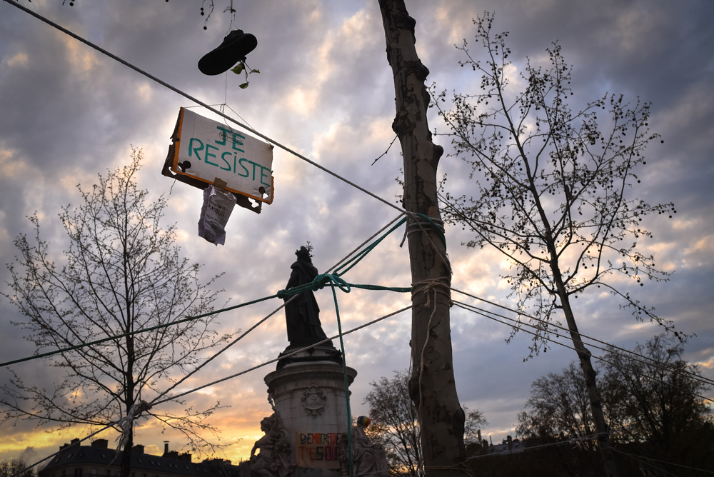 I resist. Place de la République, April 2016. I resist. Place de la République, April 2016.