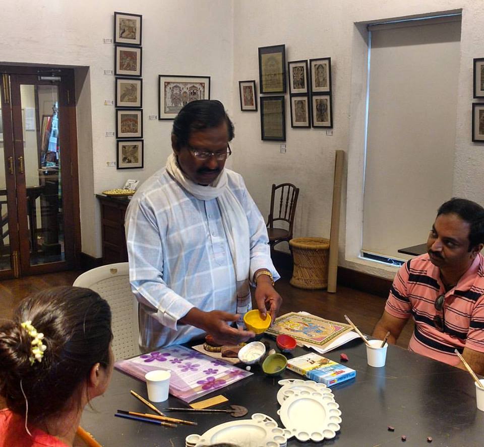 Bijay Parida conducting a workshop on palm leaf engraving. Image Credit: Artisans'/ via Facebook Bijay Parida conducting a workshop on palm leaf engraving. Image Credit: Artisans'/ via Facebook