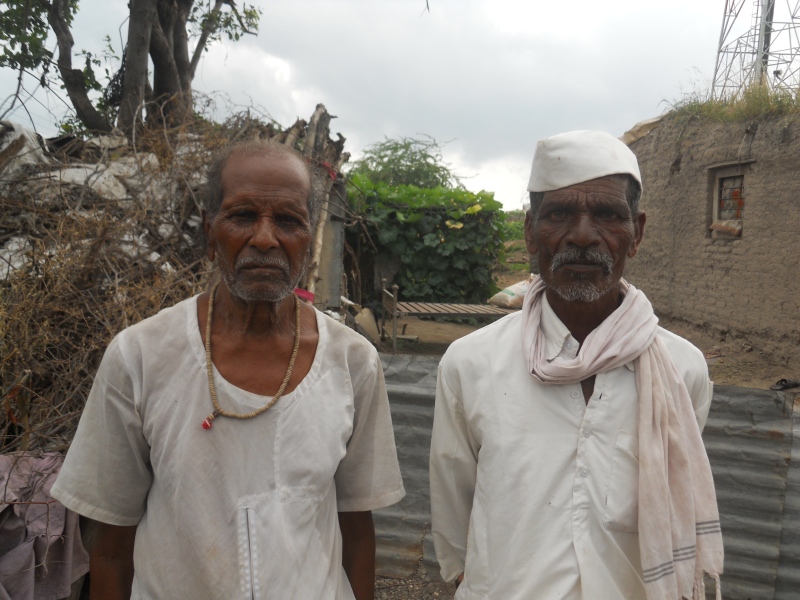 Landless Dalits Vinayak Pawar (left) and Davidas Thorat in Pal village have been demanding land for the past 30 years now. (Photo credit: Rahi Gaikwad). Landless Dalits Vinayak Pawar (left) and Davidas Thorat in Pal village have been demanding land for the past 30 years now. (Photo credit: Rahi Gaikwad).