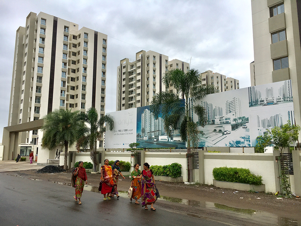 High-rise residential buildings on the outskirts of Rajkot. (Photo credit: M Rajshekhar). High-rise residential buildings on the outskirts of Rajkot. (Photo credit: M Rajshekhar).