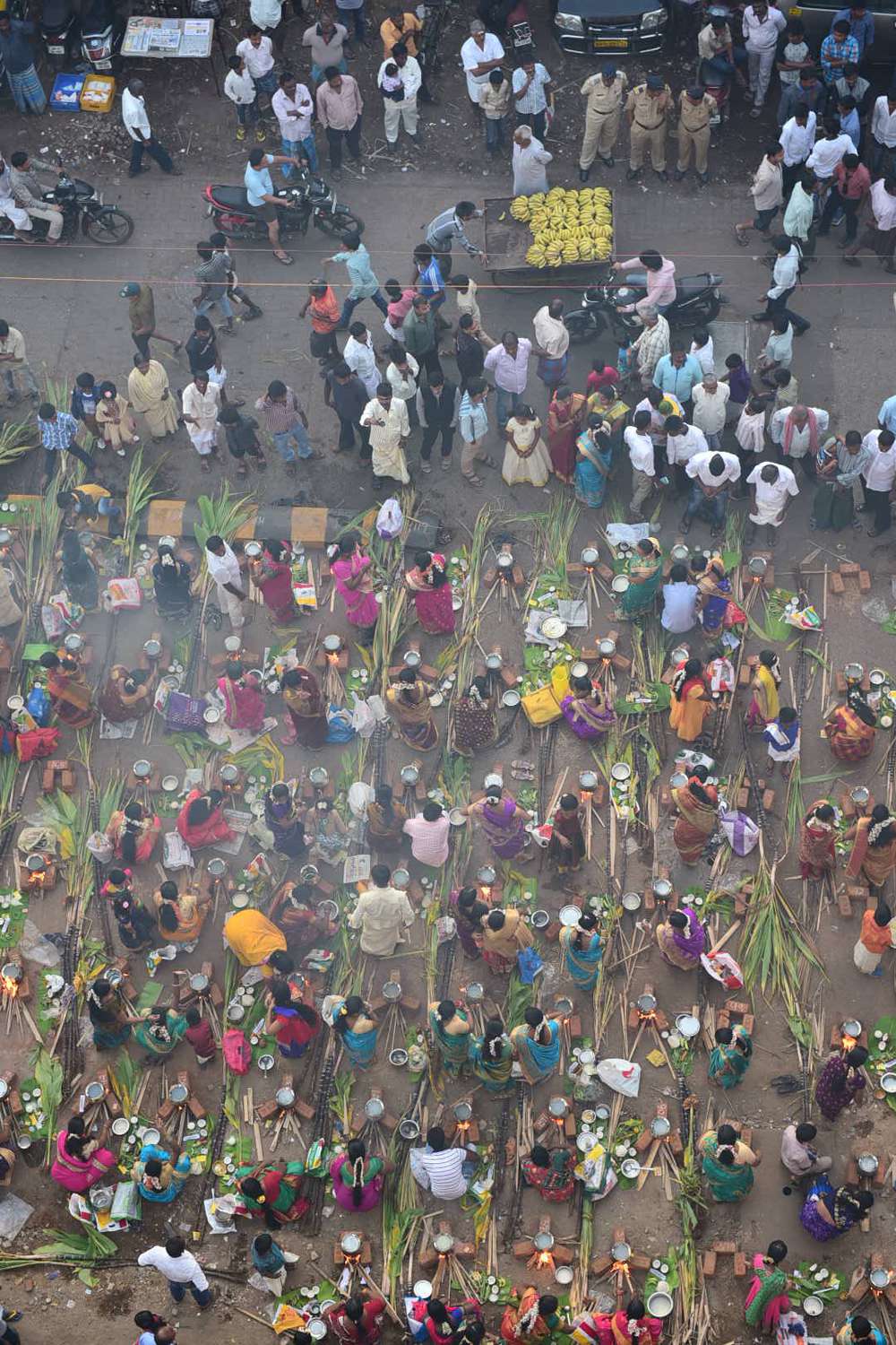 Aerial view of the festivities. Aerial view of the festivities.