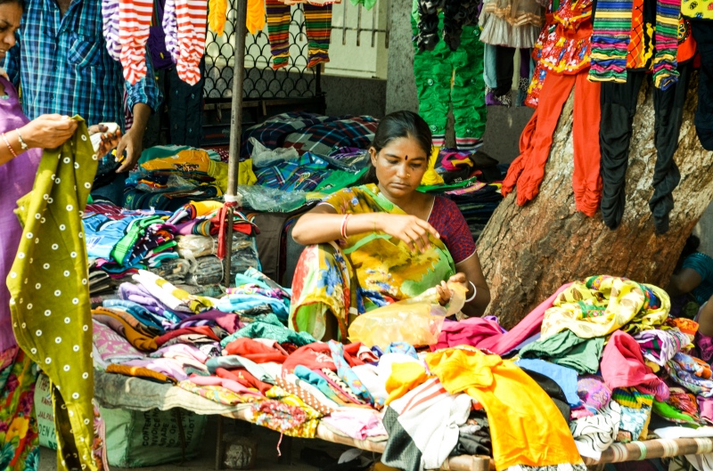 A Waghri woman vendor at her daily workspace. (Photo credit: Kunal Soni). A Waghri woman vendor at her daily workspace. (Photo credit: Kunal Soni).