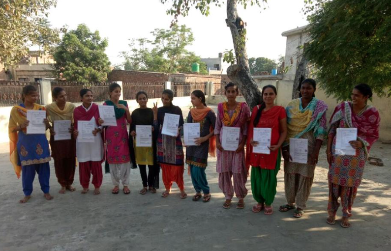 Students pose with their certificates after successfully completing the online test in Barnala, Punjab. (Credit: @PMGDISHA/Facebook) Students pose with their certificates after successfully completing the online test in Barnala, Punjab. (Credit: @PMGDISHA/Facebook)