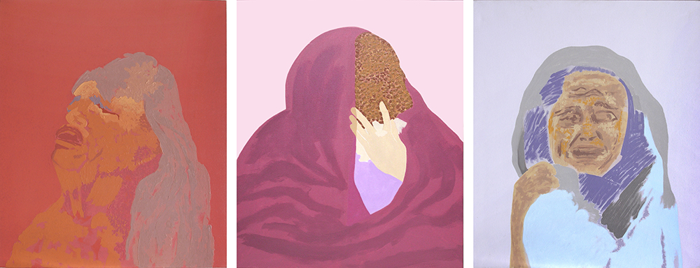 GIEVE PATEL, Mourners, 2005, oil and acrylic on canvas, 36 x 93 in GIEVE PATEL, Mourners, 2005, oil and acrylic on canvas, 36 x 93 in