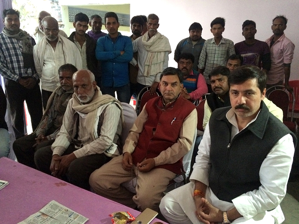 Dhananjay Singh, in white kurta pyjama on the extreme right. Dhananjay Singh, in white kurta pyjama on the extreme right.