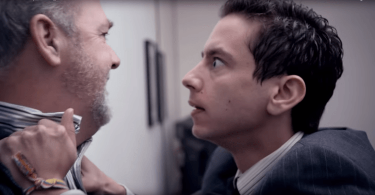 Andrew Perez portrays Scientology leader David Miscavage. Courtesy Red Box Films. Andrew Perez portrays Scientology leader David Miscavage. Courtesy Red Box Films.