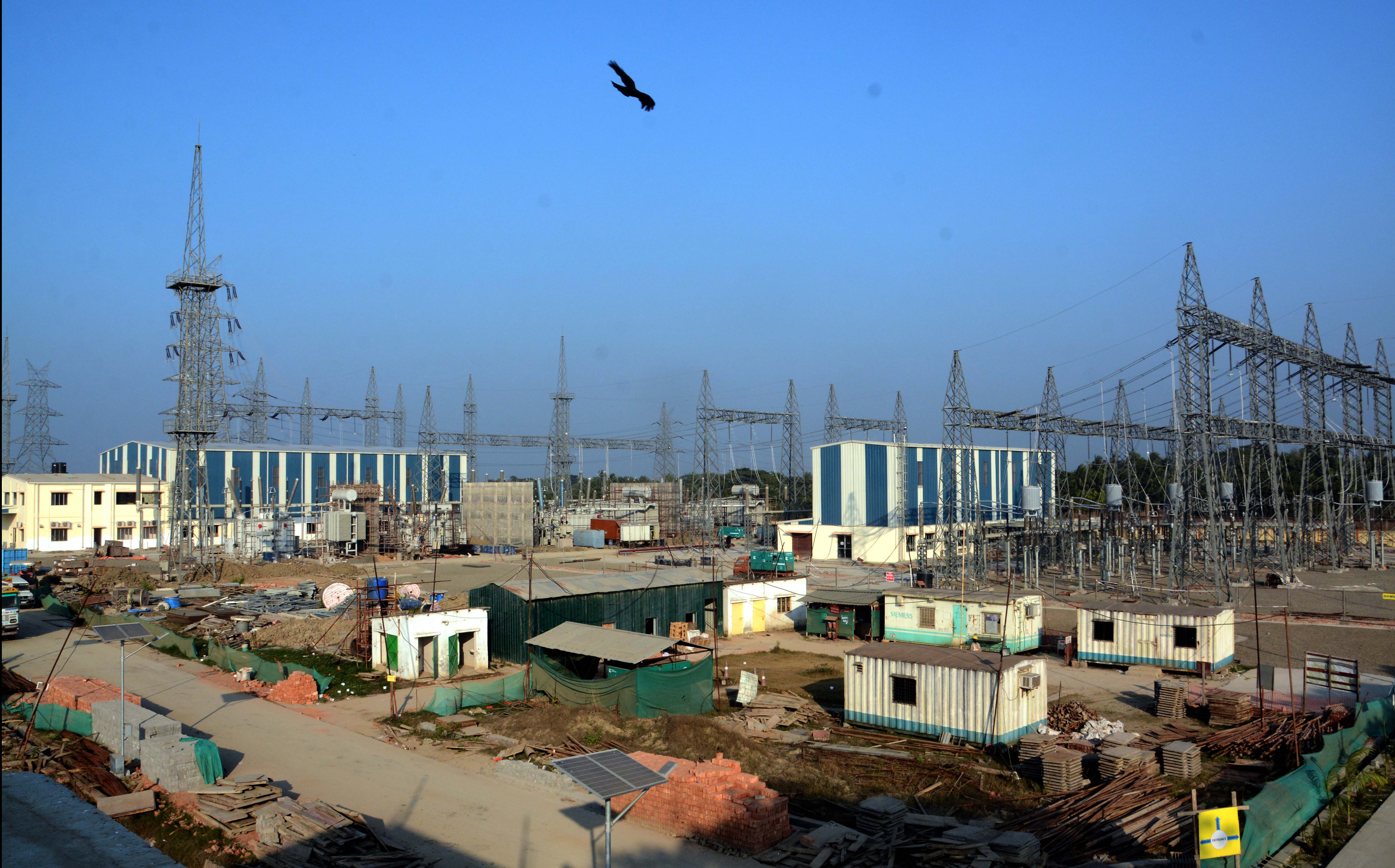 The under-construction power grid sub-station at Bhangar. The under-construction power grid sub-station at Bhangar.