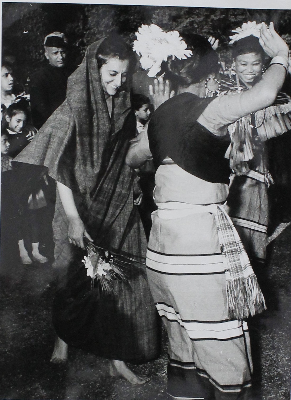 Indira Gandhi joins folk dancers from Nagaland in the Capital for Republic Day celebrations (January 31, 1966). New Delhi. Courtesy: Indira Gandhi Memorial Trust Indira Gandhi joins folk dancers from Nagaland in the Capital for Republic Day celebrations (January 31, 1966). New Delhi. Courtesy: Indira Gandhi Memorial Trust