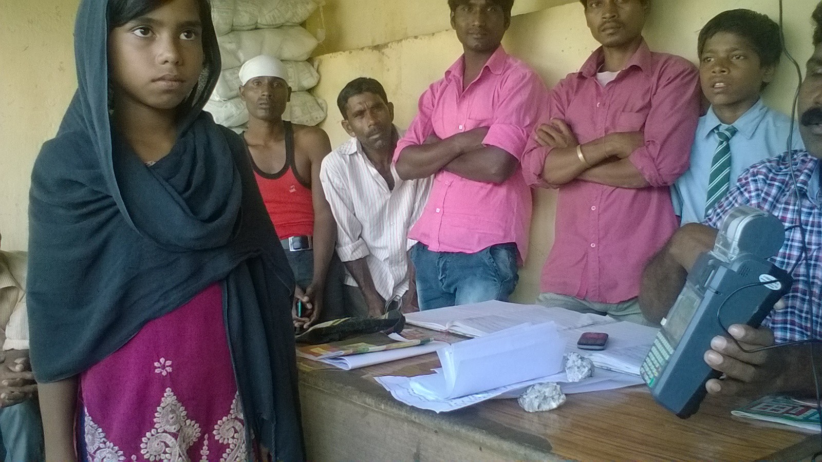 Nazia Parveen missed school and was at the ration shop in Hurhuri, Ratu block, for biometric authentication so her family could get their monthly ration entitlements. Nazia Parveen missed school and was at the ration shop in Hurhuri, Ratu block, for biometric authentication so her family could get their monthly ration entitlements.