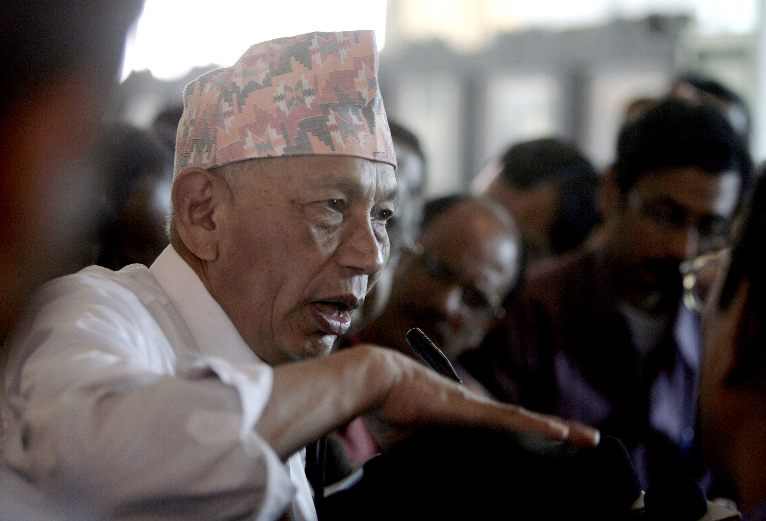 Sub hash Ghising addresses a press conference in Kolkata on February 23, 2008, at the beginning of his forced exile from Darjeeling. (Credit: Deshakalyan Chowdhury / AFP) Sub hash Ghising addresses a press conference in Kolkata on February 23, 2008, at the beginning of his forced exile from Darjeeling. (Credit: Deshakalyan Chowdhury / AFP)
