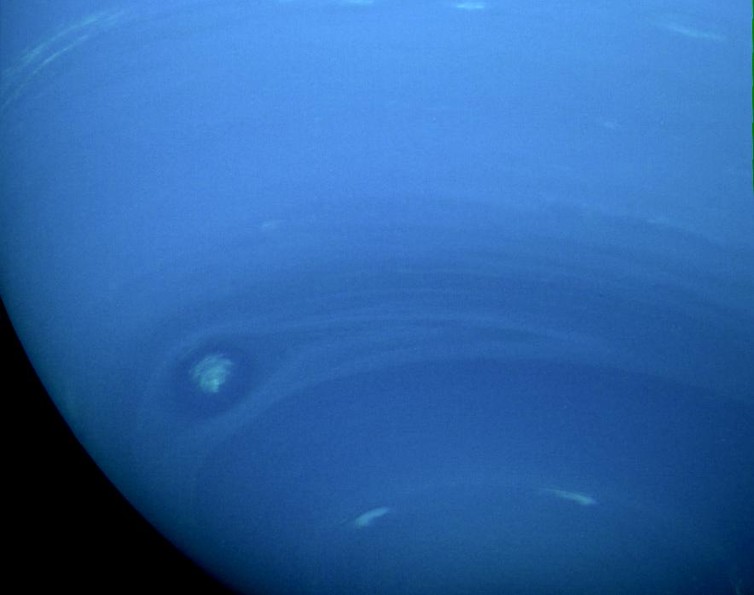A natural colour view of Neptune by NASA’s Voyager 2. NASA/JPL A natural colour view of Neptune by NASA’s Voyager 2. NASA/JPL