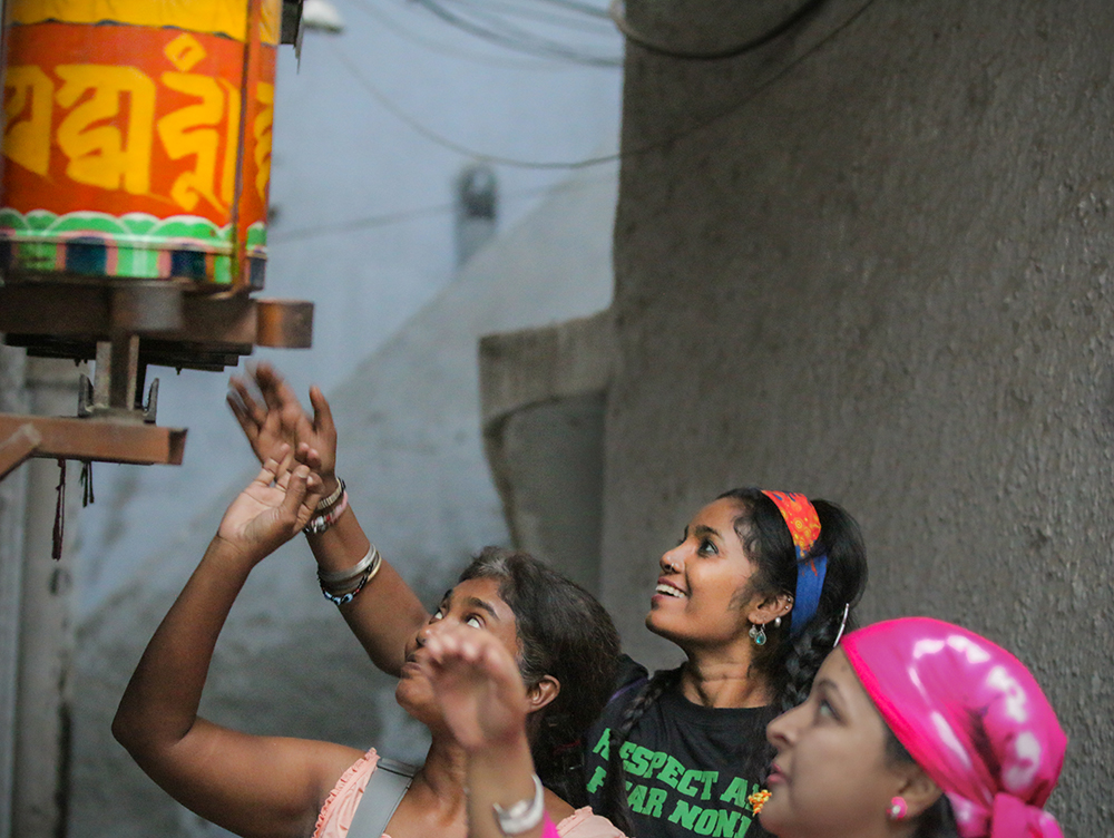 Large prayer wheels are often a delight for tourists, who may or may not understand what it means to spin them. Image: Vishal Arora Large prayer wheels are often a delight for tourists, who may or may not understand what it means to spin them. Image: Vishal Arora