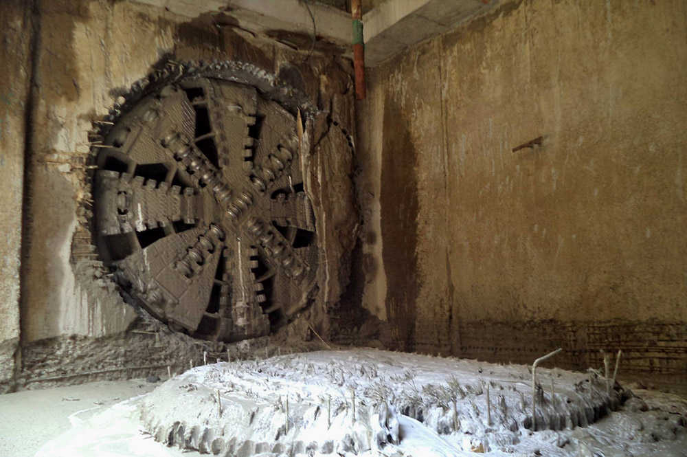 Experts say the tunnel boring machine, or mole, is designed to not displace the soil around it. Image credit: Chennai Metro Rail/Facebook Experts say the tunnel boring machine, or mole, is designed to not displace the soil around it. Image credit: Chennai Metro Rail/Facebook