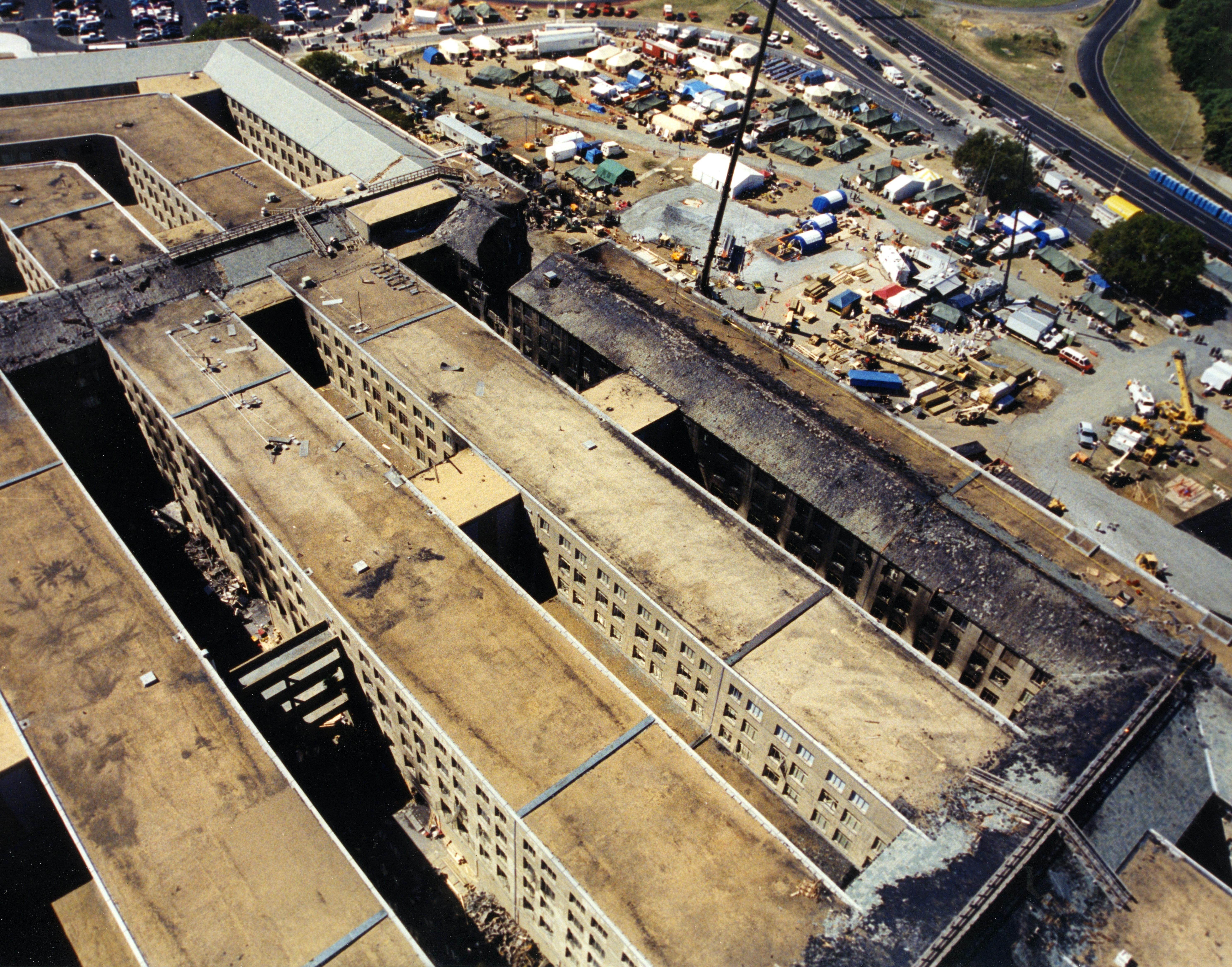 Overhead shot showing damage to the Pentagon following the attack on 9/11. (Pic: FBI) Overhead shot showing damage to the Pentagon following the attack on 9/11. (Pic: FBI)