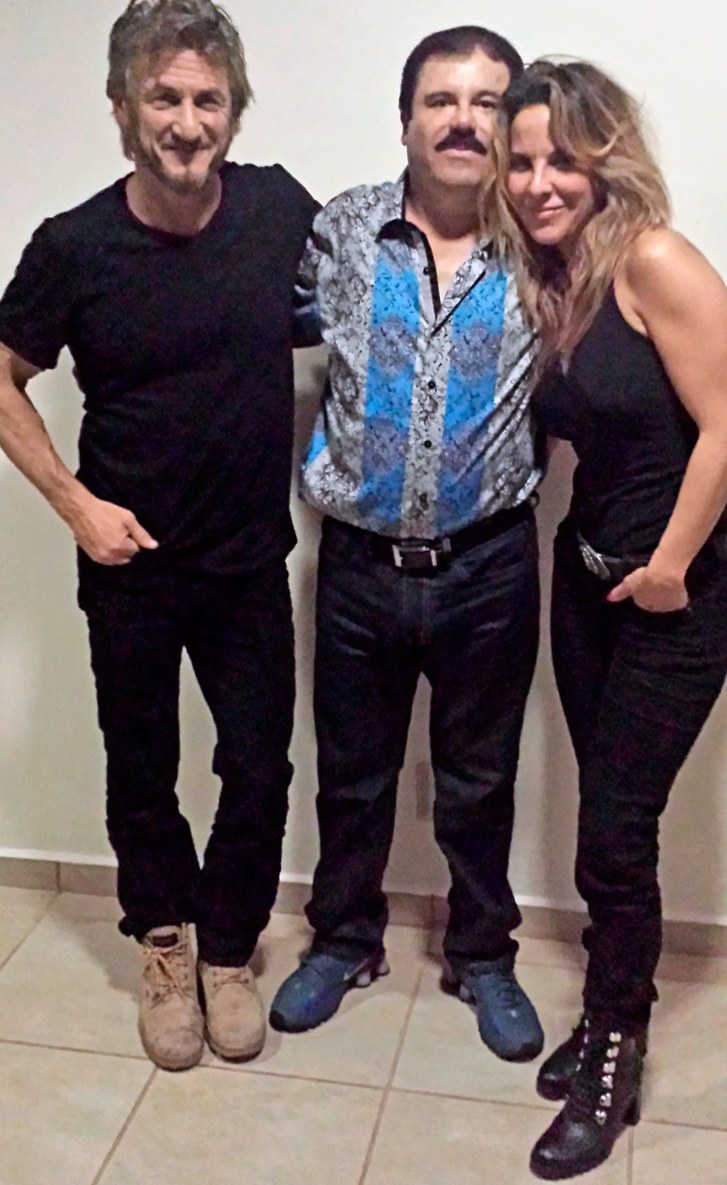 Sean Penn, Joaquín Guzman and Kate del Castillo. Image credit: Kate del Castillo. Sean Penn, Joaquín Guzman and Kate del Castillo. Image credit: Kate del Castillo.