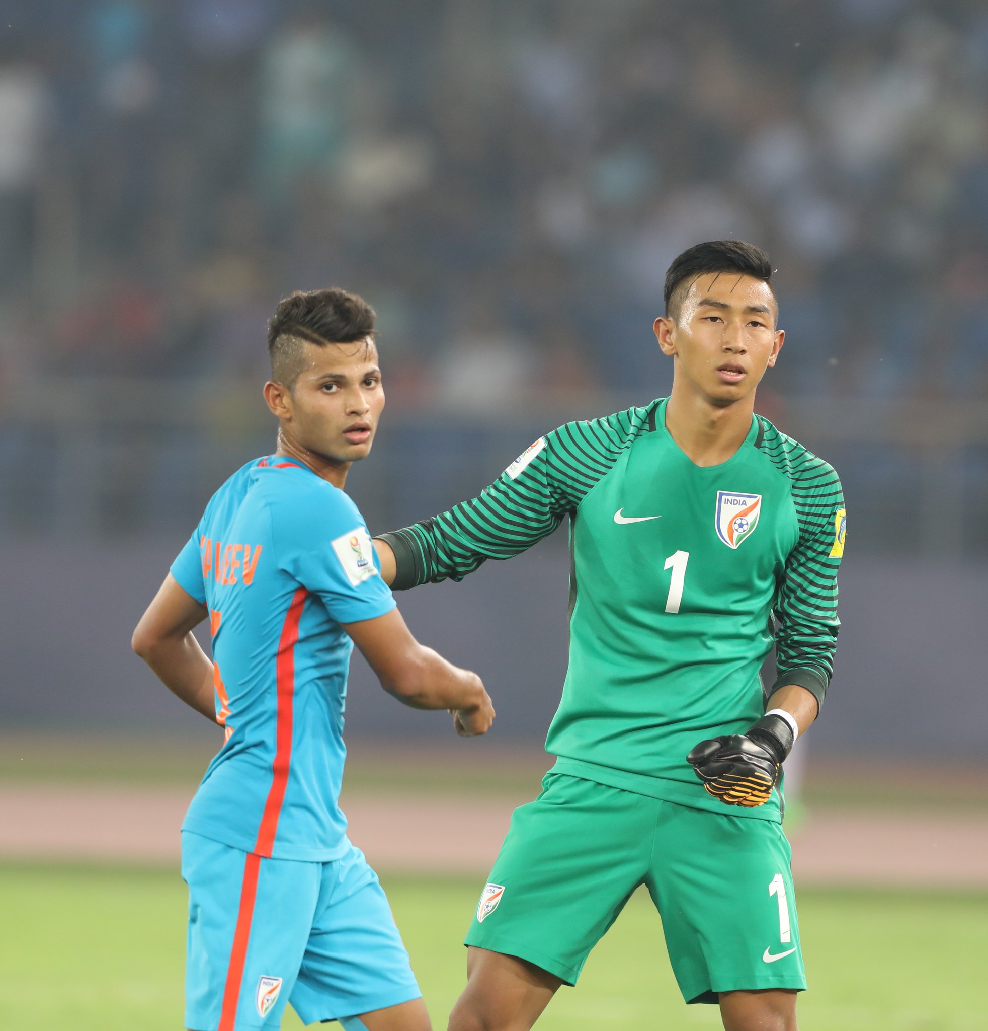 The assist-maker Stalin and the keeper Dheeraj. (Image courtesy: AIFF Media) The assist-maker Stalin and the keeper Dheeraj. (Image courtesy: AIFF Media)